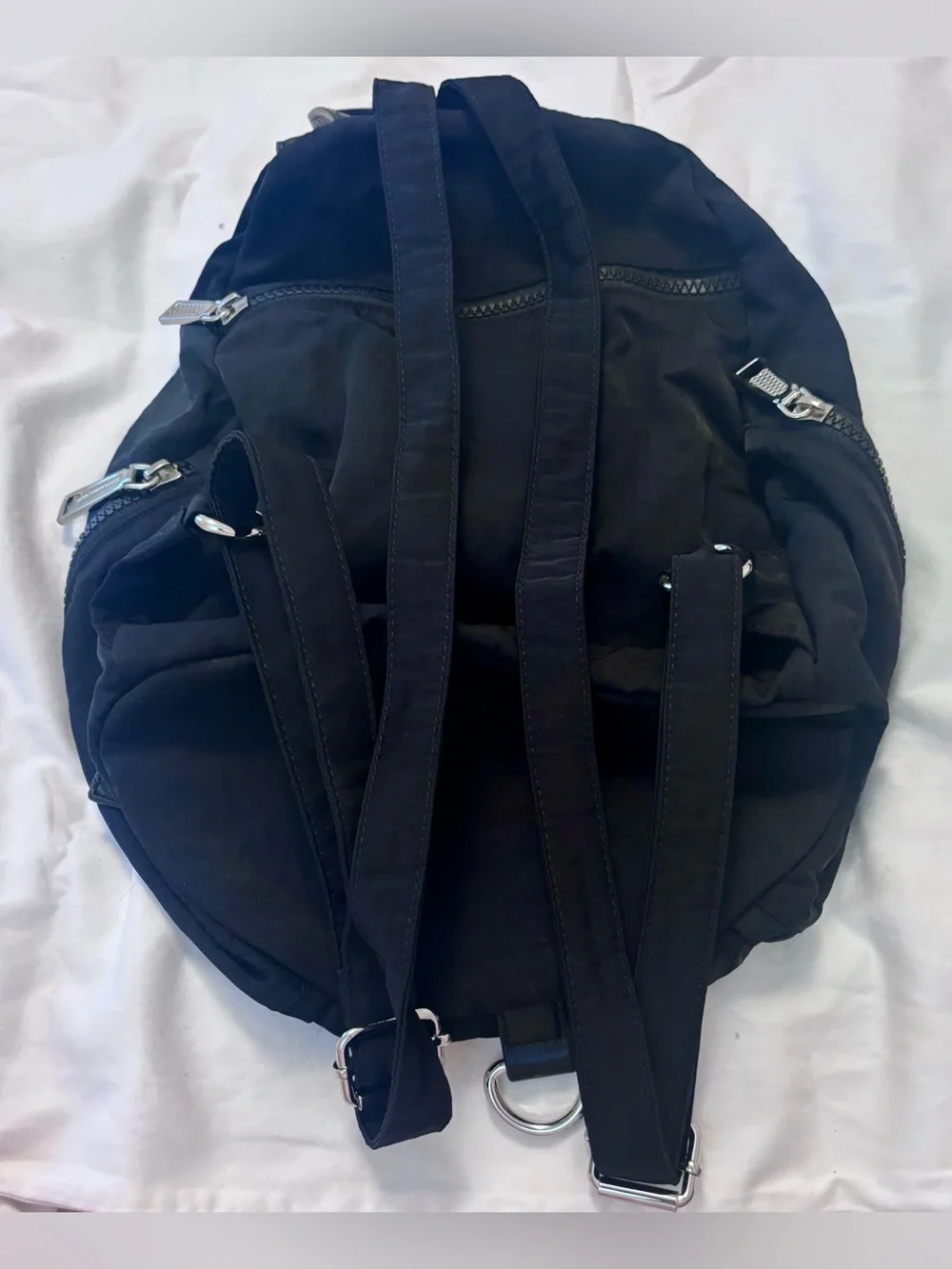 Rebecca Minkoff Julian Black Nylon Backpack | Leather Trim | Silver Hardware